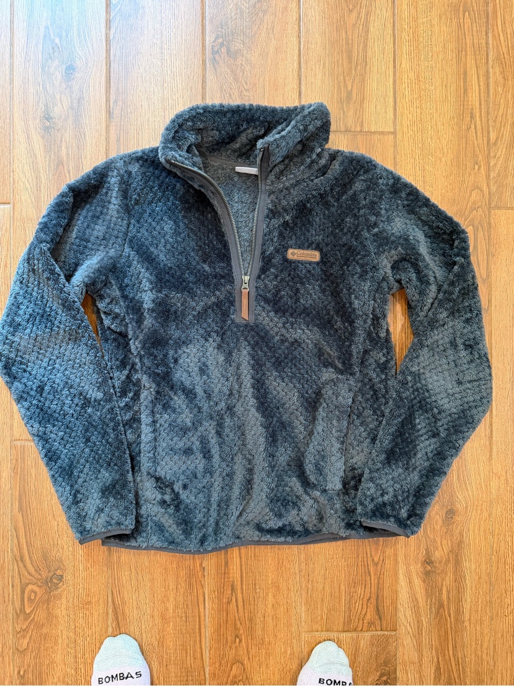 Columbia Women's Plush Quarter-Zip Teddy Jacket - Charcoal Gray / medium